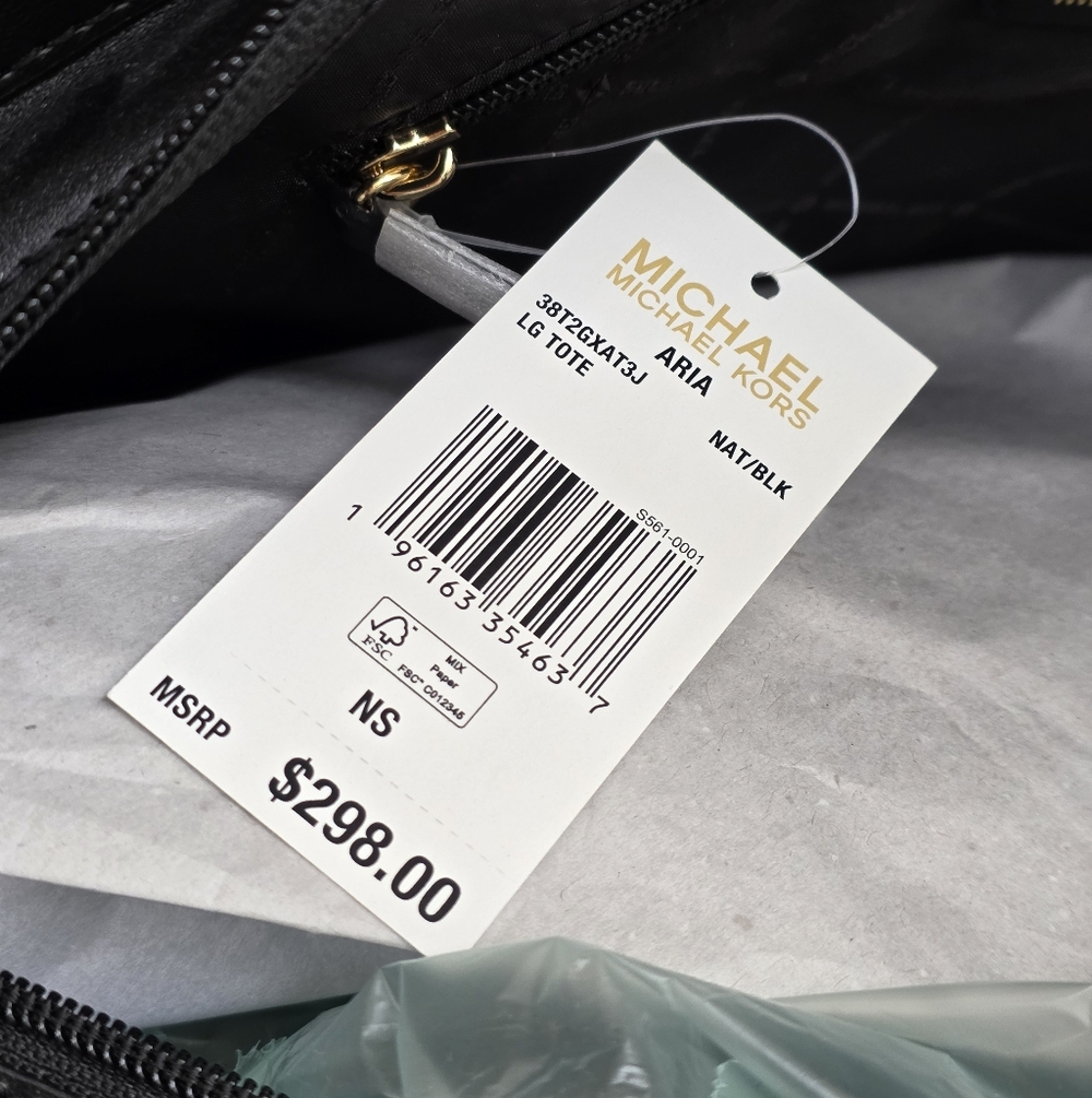 Michael Kors Aria Logo Large Black Tote - Picture 8 of 12